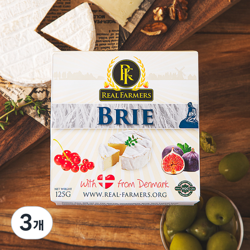 RealFarmers 브리, 125g, 3개, 1개입