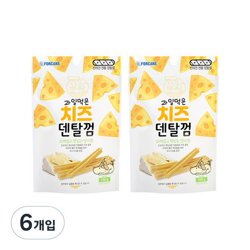 포켄스 과일먹은 치즈덴탈껌 100g, 바나나, 6개입