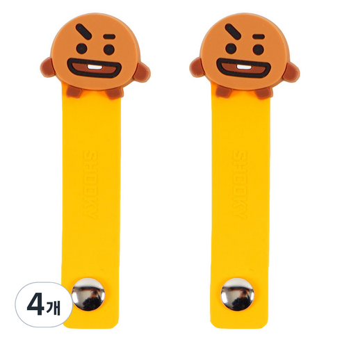 BT21 케이블 정리밴드 슈키, 혼합색상, 4개