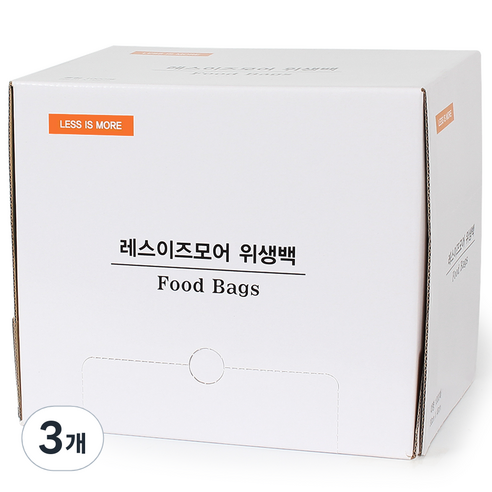 레스이즈모어 대용량 위생백, 대(L), 1000개입, 3개