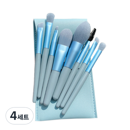 디에스 파스텔 파우치 브러쉬 8종 세트, 4세트, 블루
