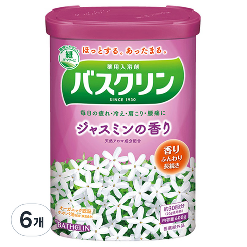 바스크린 입욕파우더 자스민, 600g, 6개