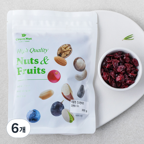 그린너트 건크랜베리, 300g, 6개