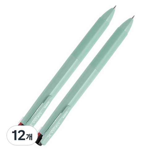 사라사 클립 3색 펜 0.4mm, 모스그린, 12개