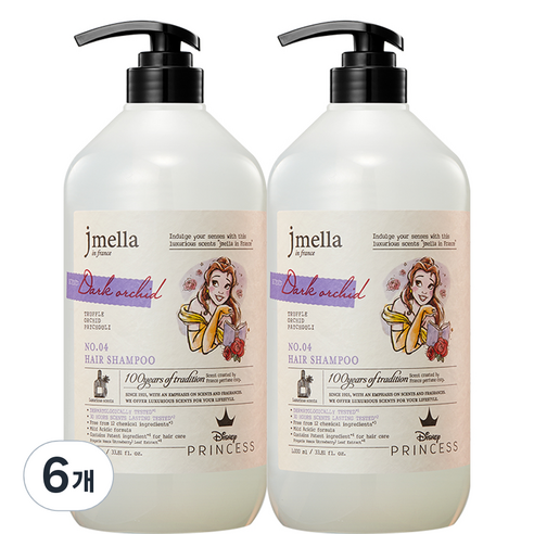 제이멜라 인 프랑스 디즈니 다크 오키드 헤어 퍼퓸샴푸 오키드향, 1000ml, 6개