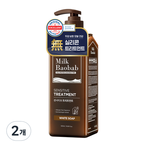 밀크바오밥 센서티브 헤어 트리트먼트 화이트솝, 500ml, 2개