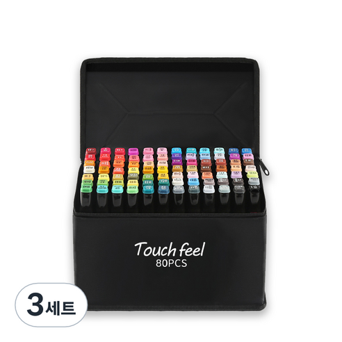 터치필 더블헤드 알콜유성 마카펜 애니메이션용, 80색, 3세트