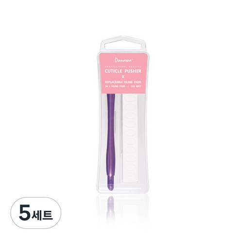 도나와 큐티클 젤 플라스틱 푸셔 220grit + 리필패드 50p + 케이스, 랜덤발송, 5세트