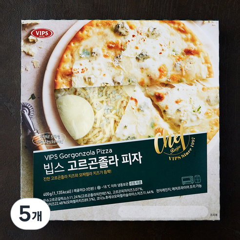 빕스 고르곤졸라 피자 (냉동), 400g, 1개입, 5개