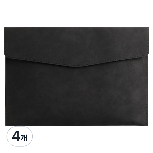 통근창고 A4 서류 파일 케이스 330 x 235 mm, 블랙, 4개