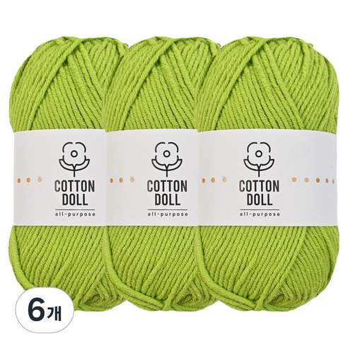 니뜨 코튼돌 뜨개실 50g, 6개, 26연두