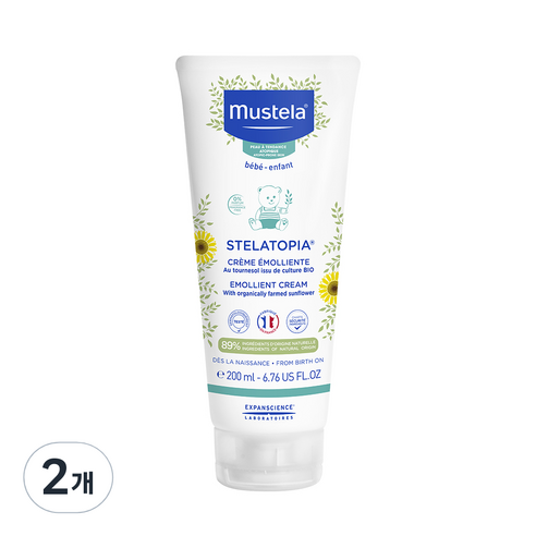 무스텔라 스텔라토피아 에몰리언트 크림 무향, 200ml, 2개