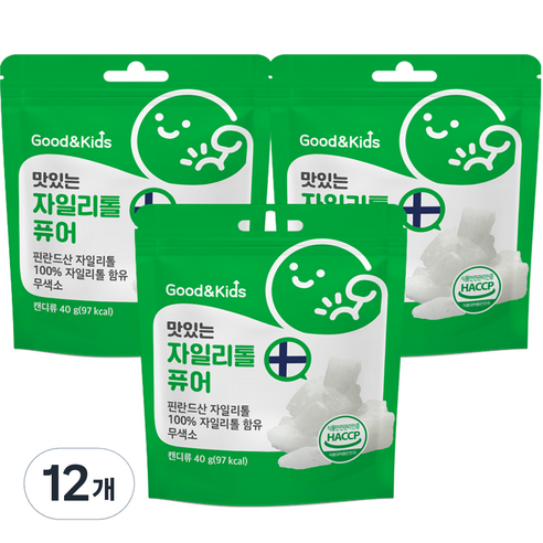 굿앤키즈 맛있는 자일리톨 퓨어 캔디, 40g, 12개