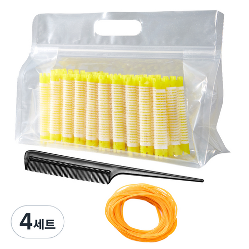 셀리본 헤어볼륨 롤스타 뿌리 볼륨펌 매직찍찍이 롯드 5호 세트, 4세트, 랜덤발송(롯드)