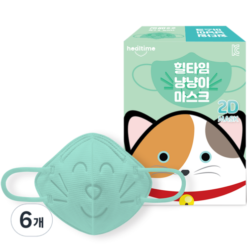 힐타임 냥냥이 마스크 소형, 25개입, 6개, 민트