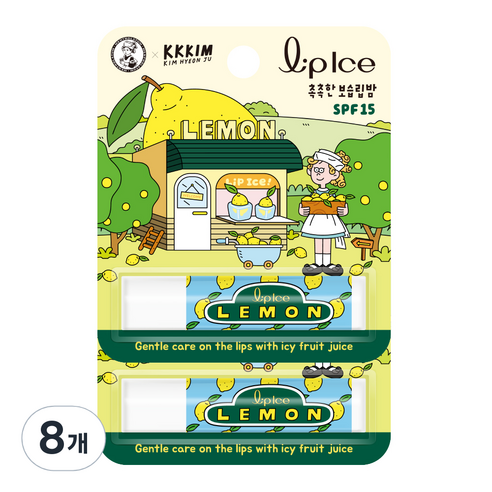 멘소래담 KKKIM 립아이스 레몬 립밤, 3.5g, 8개