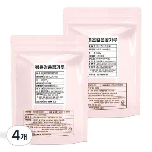 자연초 볶은 검은콩 가루, 4개, 300g