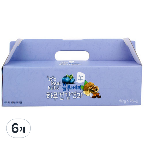 잇츠리얼넛츠 블루베리 요거트 믹스넛, 500g, 6개