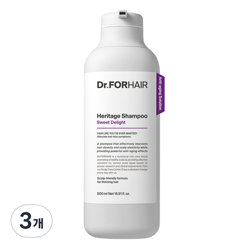닥터포헤어 두피 안티에이징 헤리티지 샴푸 스위트 딜라이트향, 500ml, 3개