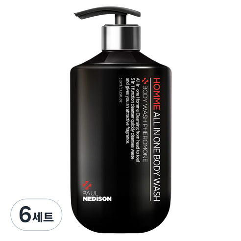 폴메디슨 옴므 대용량 올인원 바디워시 페로몬향 510ml, 6세트