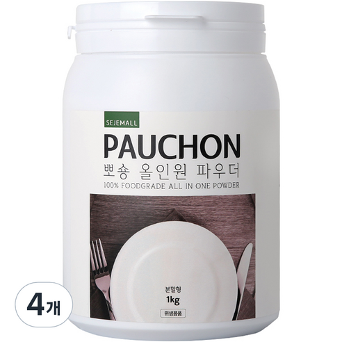 뽀숑 올인원 파우더 식기세척기 세제, 1kg, 4개