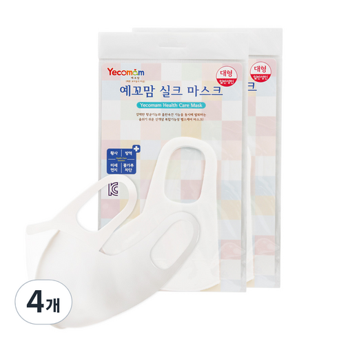 예꼬맘 실크 마스크 화이트 L, 1개입, 4개