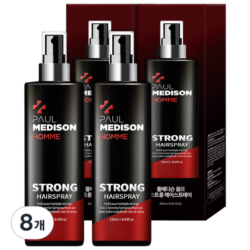 폴메디슨 옴므 스트롱 헤어스프레이, 8개, 250ml
