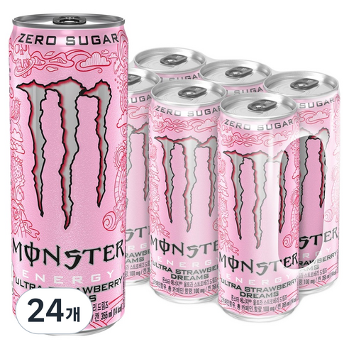 몬스터에너지 드링크 울트라 스트로베리 드림즈, 355ml, 24개