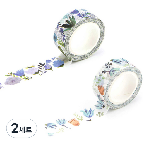 라이프포인트 내츄럴 일러스트 마스킹 테이프 03알란토인 세트, 03알란토인, 05보라별꽃, 2세트