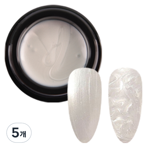 아이빛 클리어 쫀쫀 진주 글리터 젤네일, 5개, 5g, 마블진주펄 silver