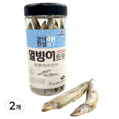 레드퍼피 반려동물 간식애진심 트릿 동결건조 통간식, 열빙어맛, 80g, 2개