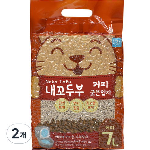 내꼬두부 응고형 고양이 모래, 7L, 2개, 커피향