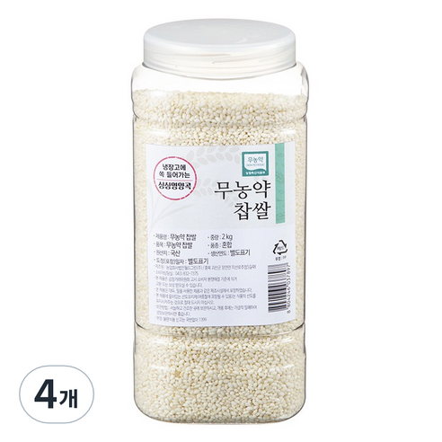 월드그린 싱싱영양통 무농약 찹쌀, 2kg, 4개