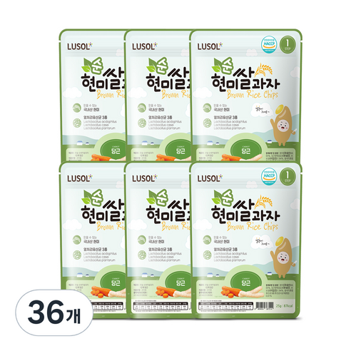 루솔 현미쌀과자, 당근, 36개