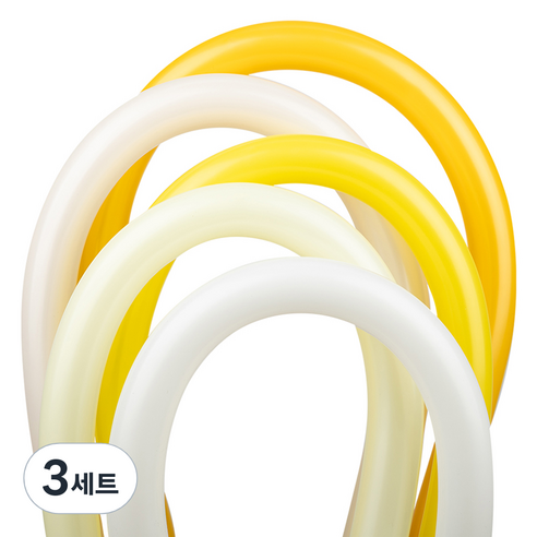 셈퍼텍스 요술풍선 5종 x 8p 세트 260s, 화이트, 파스텔메이트옐로우, 옐로우, 허니옐로우, 파스텔더스크크림, 3세트