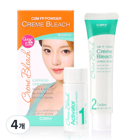 C2M 에프에프 파우더 크렘 브리치 탈색제, 55g, 4개