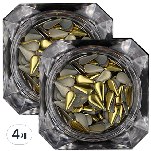 메탈 네일파츠 티어스 6mm, 골드, 4개