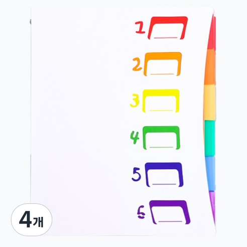 로타 6포켓 레인보우 도큐먼트 파일, 화이트, 4개