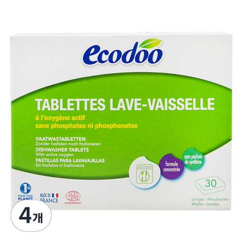 에코두 자동식기세척기 세제 타블렛, 600g, 4개
