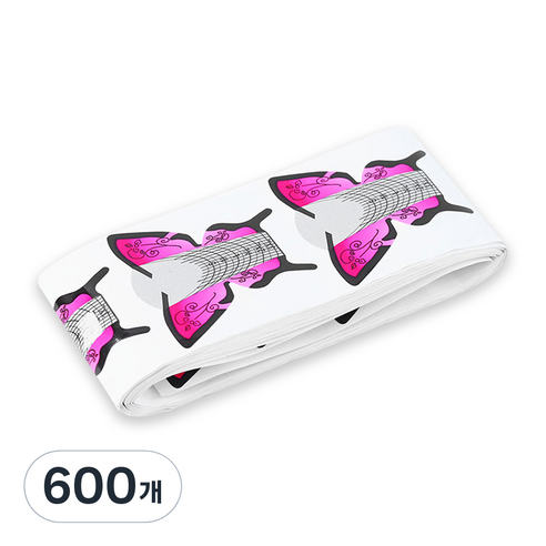 메이브라운 손톱연장 젤네일 종이폼, 스퀘어라인, 600개
