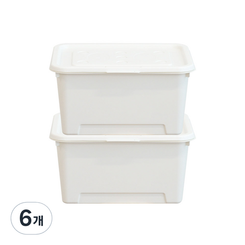 보노하우스 탑백 리빙박스 24L, 화이트, 6개