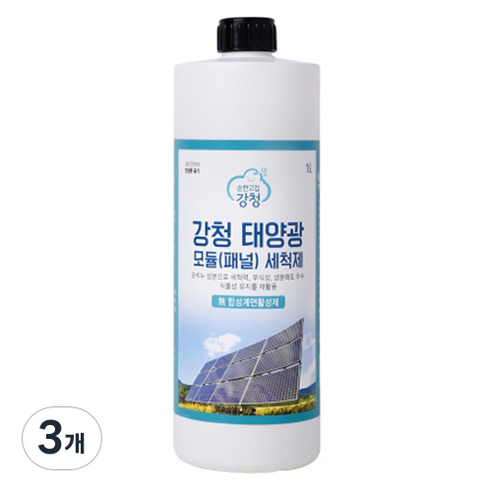 순한고집강청 친환경 녹색인증 태양광세척제, 1L, 3개