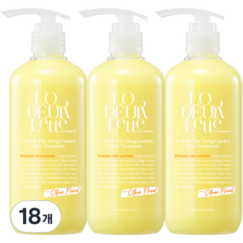 로더렛 인 잉글랜드 컬러핏 더 일랑 가든 헤어 트리트먼트, 500ml, 18개