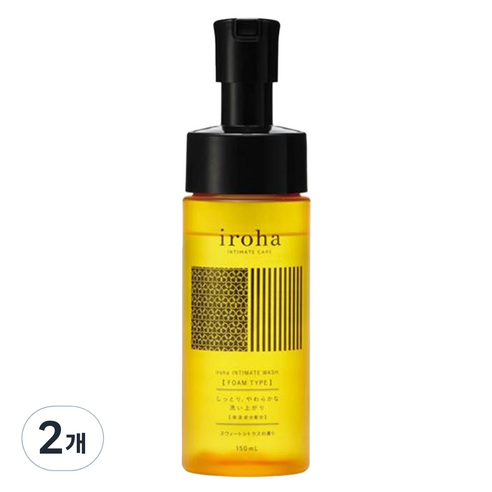 이로하 인티메이트 워시 폼 타입 여성청결제 스위트 시트러스향, 2개, 150ml