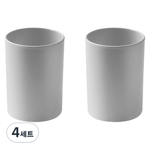자석부착식 세면대 거꾸로 양치 컵 + 자석 세트, 그레이, 4세트