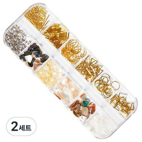 시크핏네일 네일스톤파츠 6종 + 자개글리터 6종 세트, D(ZN0136), 2세트