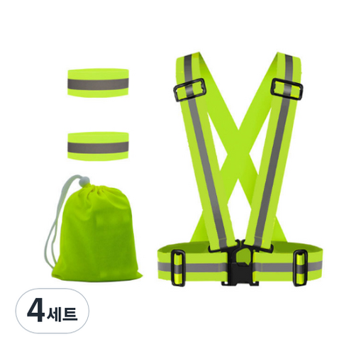 나이스킴 작업 형광 벨트 세트 그린, 4세트
