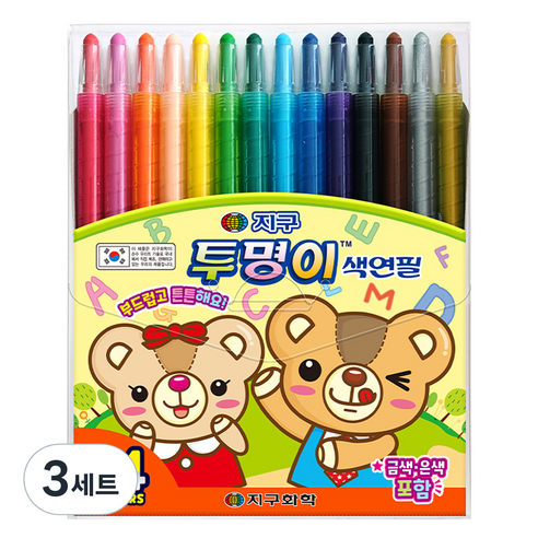 지구화학 투명이 색연필 14종 세트, 14색, 3세트