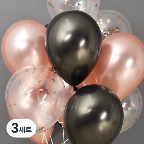 조이파티 컨페티 블랙로지 천장풍선세트, 랜덤발송, 3세트