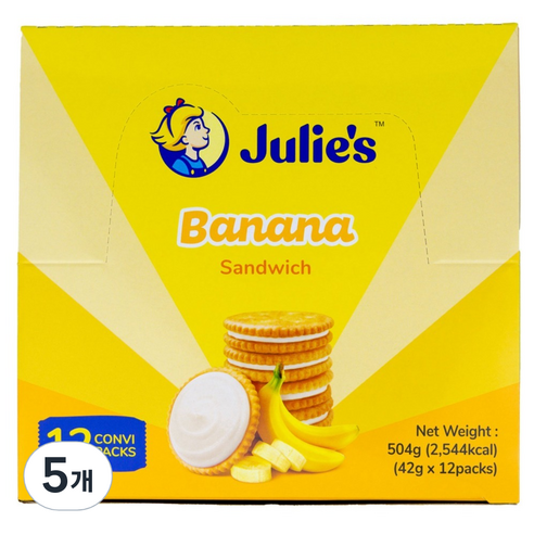 줄리스 바나나 샌드위치 과자 12p, 504g, 5개